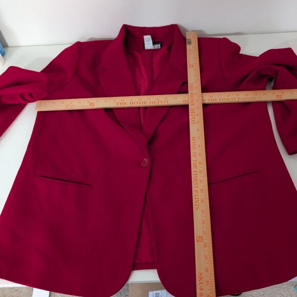 Vintage Sag Harbor Wool Blazer Womens Plus Size 20W Red Lined Notch Collar - Picture 10 of 12